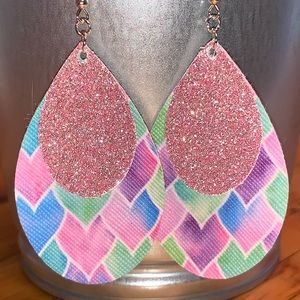 Faux Leather Drop Earrings